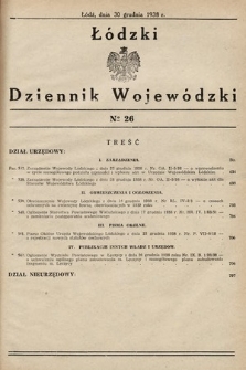 Łódzki Dziennik Wojewódzki. 1938, nr 26