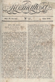 Rozmaitości : pismo dodatkowe do Gazety Lwowskiej. 1840, nr 17