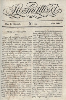 Rozmaitości : pismo dodatkowe do Gazety Lwowskiej. 1840, nr 45