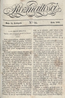 Rozmaitości : pismo dodatkowe do Gazety Lwowskiej. 1840, nr 46