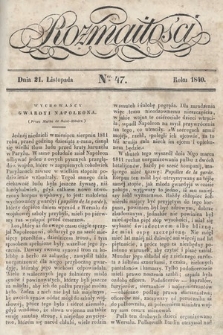 Rozmaitości : pismo dodatkowe do Gazety Lwowskiej. 1840, nr 47