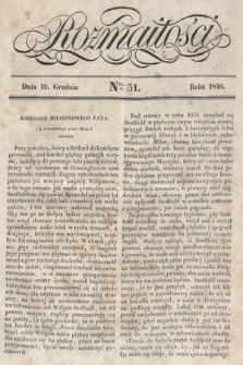 Rozmaitości : pismo dodatkowe do Gazety Lwowskiej. 1840, nr 51