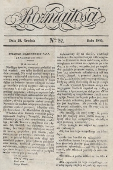 Rozmaitości : pismo dodatkowe do Gazety Lwowskiej. 1840, nr 52