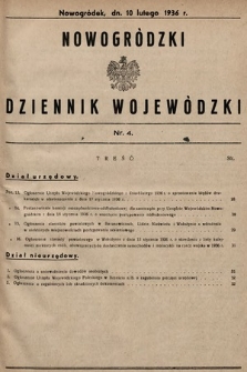 Nowogródzki Dziennik Wojewódzki. 1936, nr 4