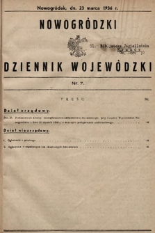 Nowogródzki Dziennik Wojewódzki. 1936, nr 7