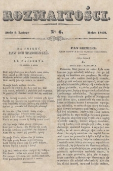 Rozmaitości : pismo dodatkowe do Gazety Lwowskiej. 1842, nr 6