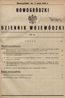 Nowogródzki Dziennik Wojewódzki. 1936, nr 11