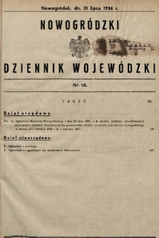 Nowogródzki Dziennik Wojewódzki. 1936, nr 15