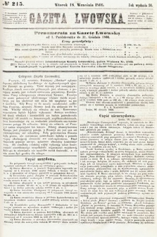 Gazeta Lwowska. 1866, nr 215