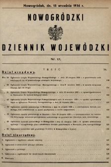 Nowogródzki Dziennik Wojewódzki. 1936, nr 17