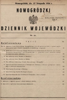 Nowogródzki Dziennik Wojewódzki. 1936, nr 21
