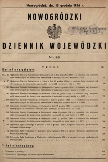 Nowogródzki Dziennik Wojewódzki. 1936, nr 23