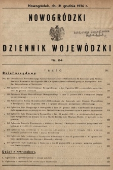 Nowogródzki Dziennik Wojewódzki. 1936, nr 24