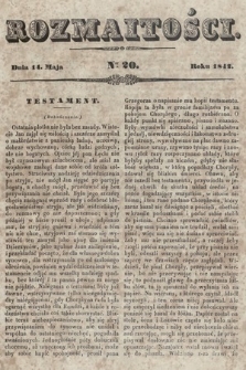 Rozmaitości : pismo dodatkowe do Gazety Lwowskiej. 1842, nr 20