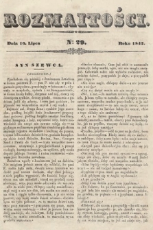 Rozmaitości : pismo dodatkowe do Gazety Lwowskiej. 1842, nr 29
