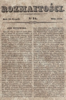 Rozmaitości : pismo dodatkowe do Gazety Lwowskiej. 1842, nr 34