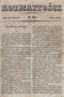 Rozmaitości : pismo dodatkowe do Gazety Lwowskiej. 1842, nr 39