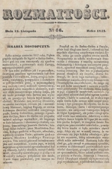 Rozmaitości : pismo dodatkowe do Gazety Lwowskiej. 1842, nr 46