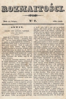 Rozmaitości : pismo dodatkowe do Gazety Lwowskiej. 1846, nr 7