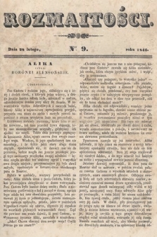 Rozmaitości : pismo dodatkowe do Gazety Lwowskiej. 1846, nr 9