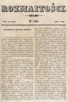 Rozmaitości : pismo dodatkowe do Gazety Lwowskiej. 1846, nr 20