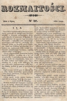Rozmaitości : pismo dodatkowe do Gazety Lwowskiej. 1846, nr 27