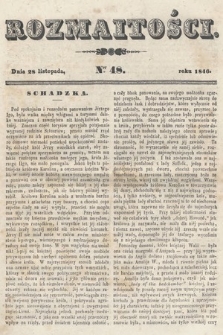 Rozmaitości : pismo dodatkowe do Gazety Lwowskiej. 1846, nr 48