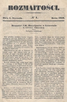 Rozmaitości : pismo dodatkowe do Gazety Lwowskiej. 1859, nr 1