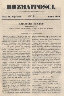 Rozmaitości : pismo dodatkowe do Gazety Lwowskiej. 1859, nr 3