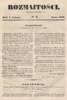 Rozmaitości : pismo dodatkowe do Gazety Lwowskiej. 1859, nr 5