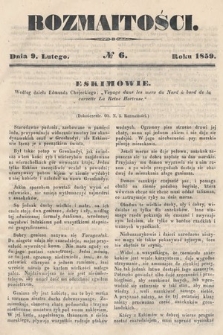 Rozmaitości : pismo dodatkowe do Gazety Lwowskiej. 1859, nr 6