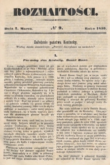 Rozmaitości : pismo dodatkowe do Gazety Lwowskiej. 1859, nr 9