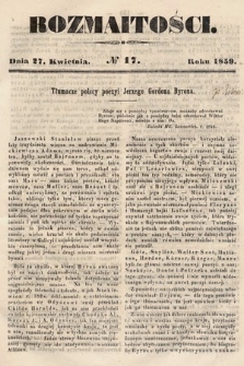 Rozmaitości : pismo dodatkowe do Gazety Lwowskiej. 1859, nr 17