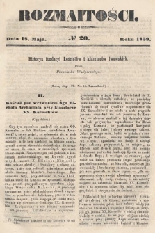 Rozmaitości : pismo dodatkowe do Gazety Lwowskiej. 1859, nr 20