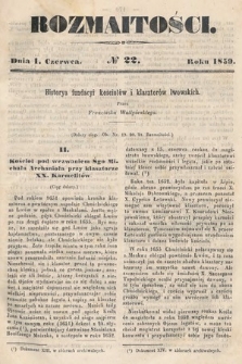 Rozmaitości : pismo dodatkowe do Gazety Lwowskiej. 1859, nr 22