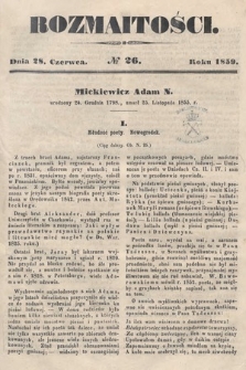 Rozmaitości : pismo dodatkowe do Gazety Lwowskiej. 1859, nr 26