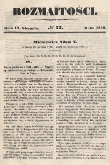 Rozmaitości : pismo dodatkowe do Gazety Lwowskiej. 1859, nr 33