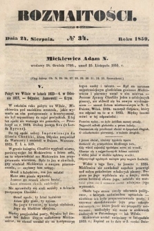 Rozmaitości : pismo dodatkowe do Gazety Lwowskiej. 1859, nr 34