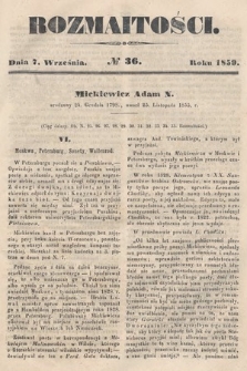 Rozmaitości : pismo dodatkowe do Gazety Lwowskiej. 1859, nr 36