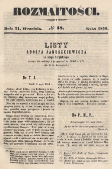 Rozmaitości : pismo dodatkowe do Gazety Lwowskiej. 1859, nr 38