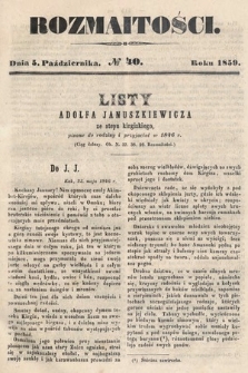 Rozmaitości : pismo dodatkowe do Gazety Lwowskiej. 1859, nr 40