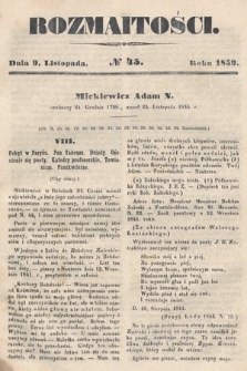 Rozmaitości : pismo dodatkowe do Gazety Lwowskiej. 1859, nr 45