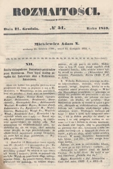 Rozmaitości : pismo dodatkowe do Gazety Lwowskiej. 1859, nr 51