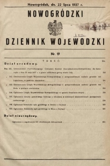 Nowogródzki Dziennik Wojewódzki. 1937, nr 19