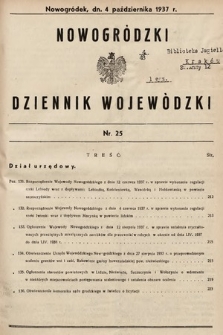 Nowogródzki Dziennik Wojewódzki. 1937, nr 25