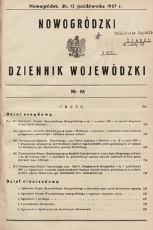 Nowogródzki Dziennik Wojewódzki. 1937, nr 26