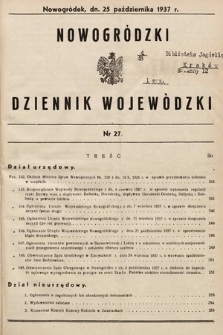 Nowogródzki Dziennik Wojewódzki. 1937, nr 27