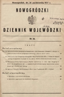 Nowogródzki Dziennik Wojewódzki. 1937, nr 28