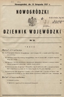Nowogródzki Dziennik Wojewódzki. 1937, nr 29