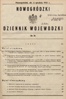 Nowogródzki Dziennik Wojewódzki. 1937, nr 31